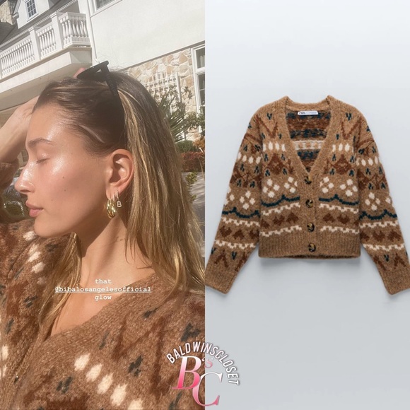 ZARA KNIT JACQUARD CARDIGAN - Picture 11 of 11